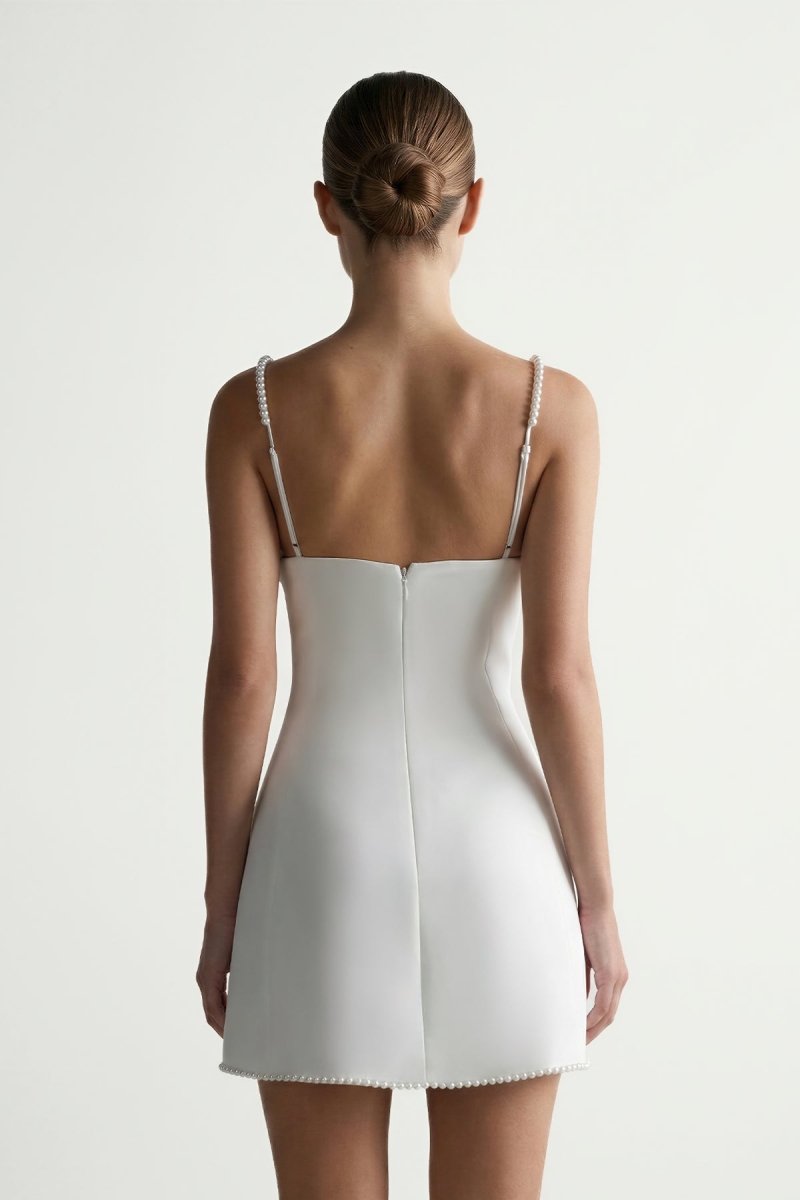 Cowl Neck Sheath Crepe Graduation Dress With Pearl - KissProm