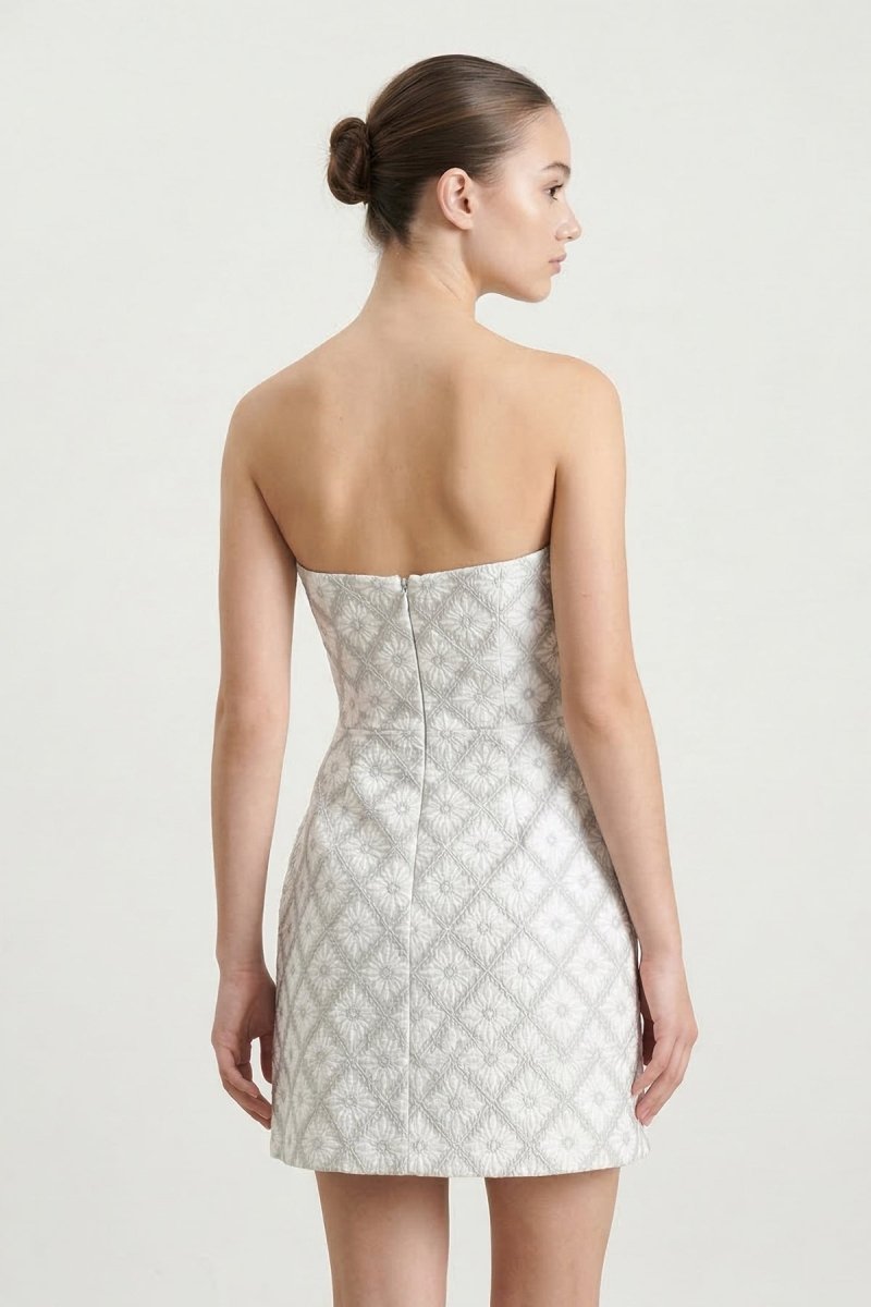 Strapless Crepe Sheath Graduation Dress - KissProm